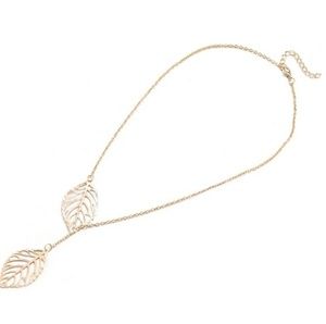 👽Double Gold Leaf Necklace